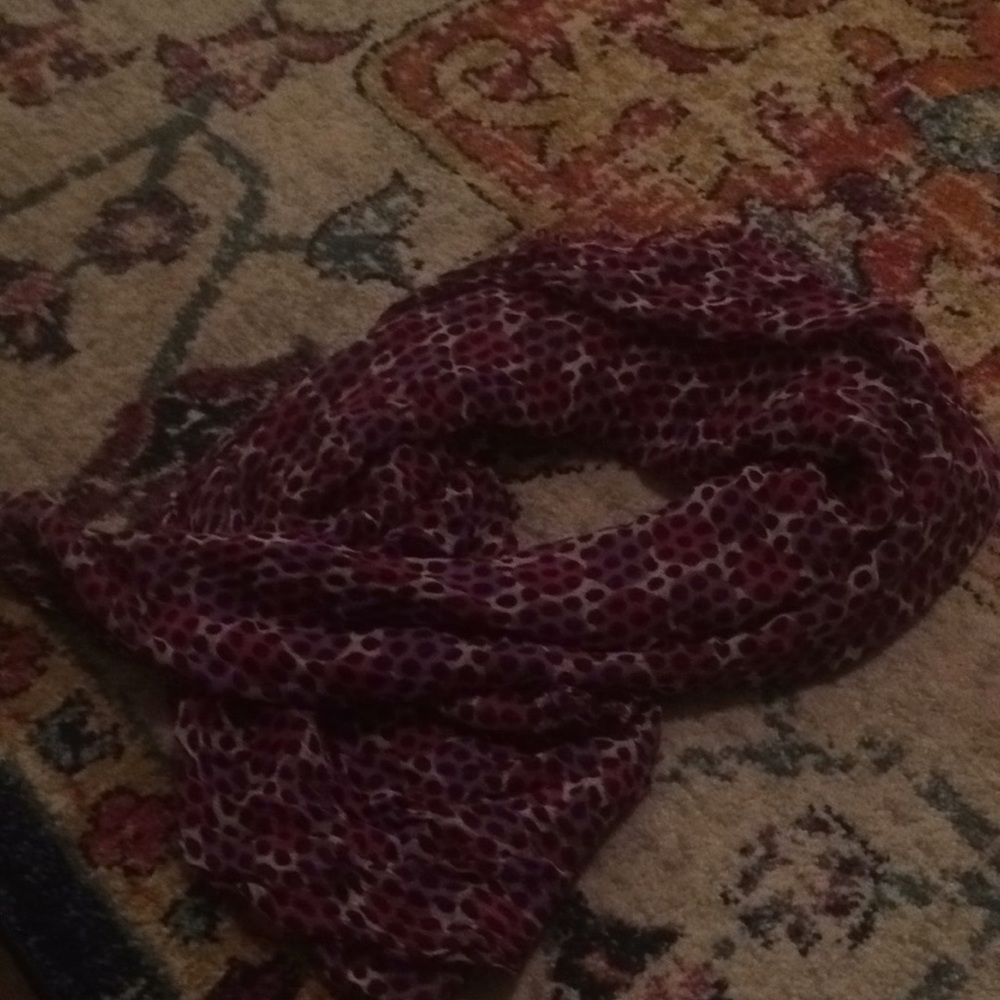 Plum colored Polkadot Scarf